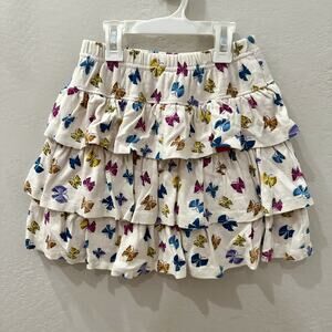 Hanna Andersson Ecru Butterfly Tiered Scooter Skort
